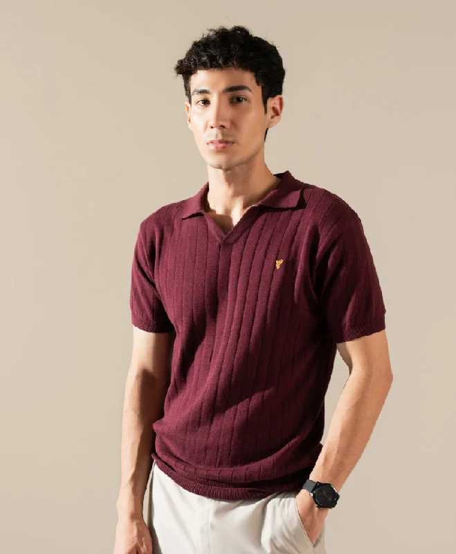 Maroon Knitted POLO