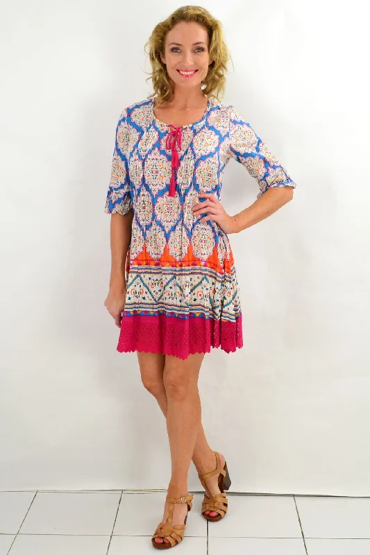 Beach Haven Crochet Hem Tunic Top