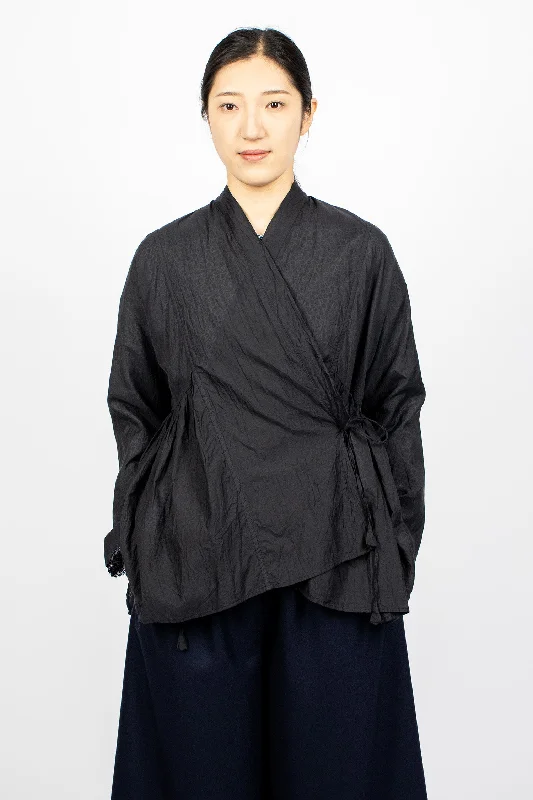 Kediya Wrap Shirt Black Navy