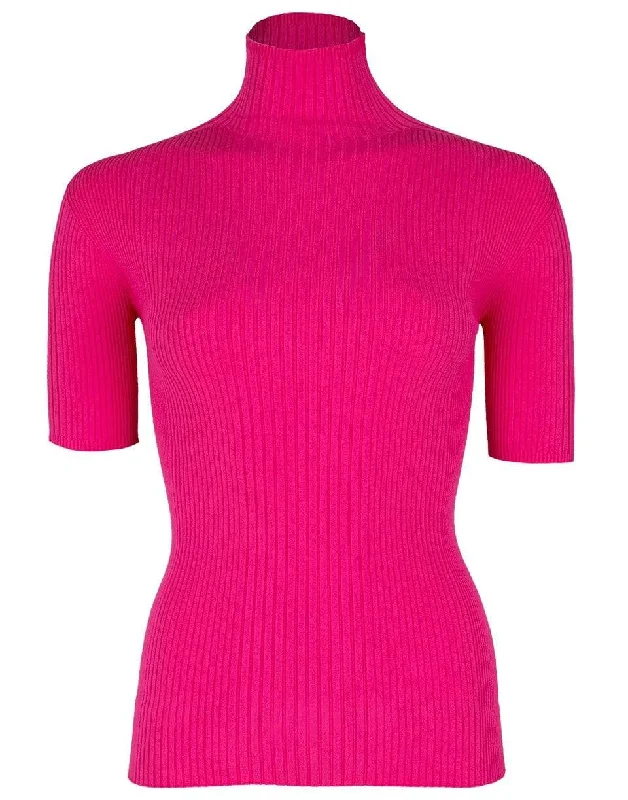 Pink Myrtle Short SleeveTurtleneck Knit