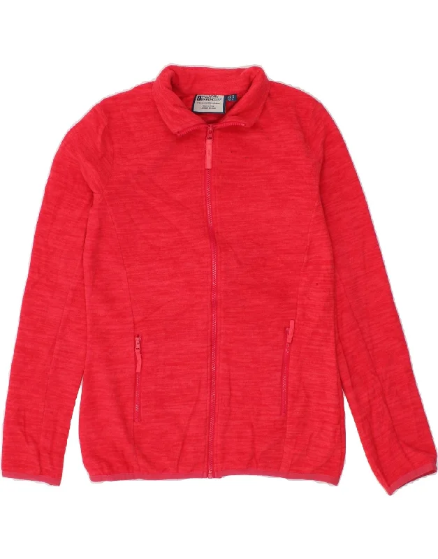 MOUNTAIN WAREHOUSE Womens Fleece Jacket UK 10 Small Red Pinstripe