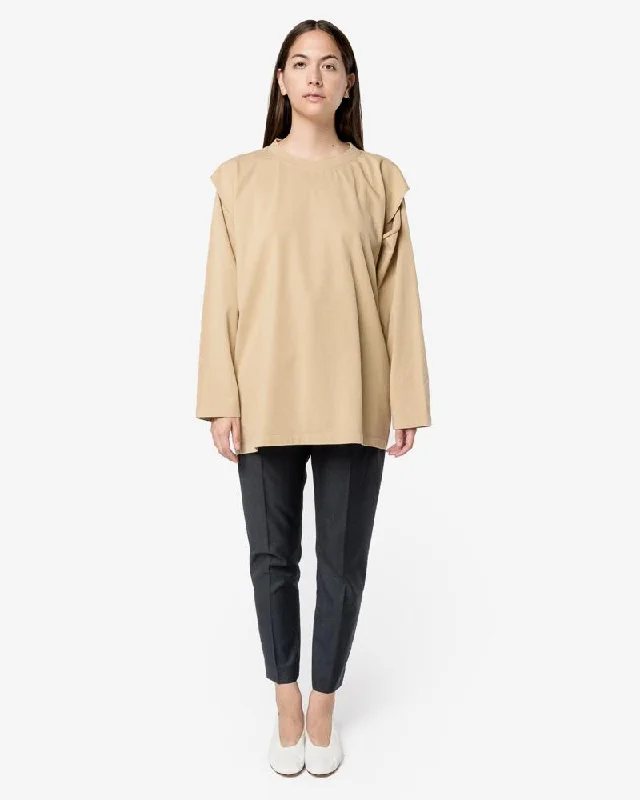 L/S Open Sleeve Top in Tan