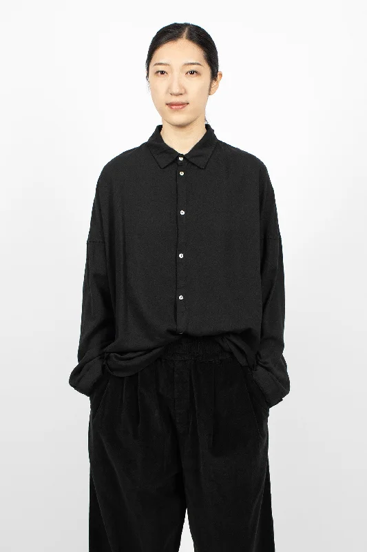 U1257 Unisex Collar Shirt Black