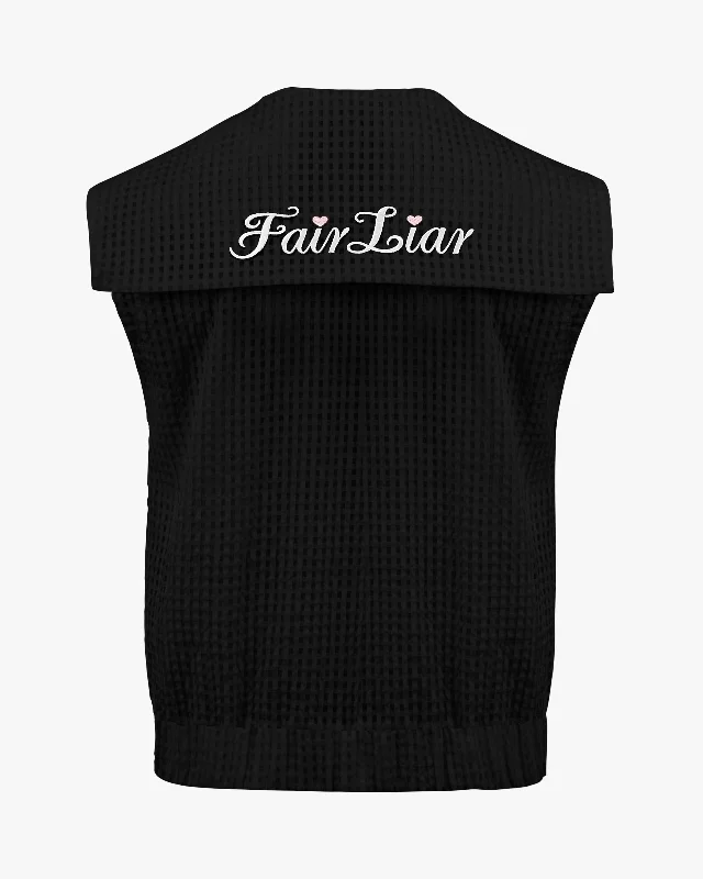 Sailor Collar Mesh Vest - Black