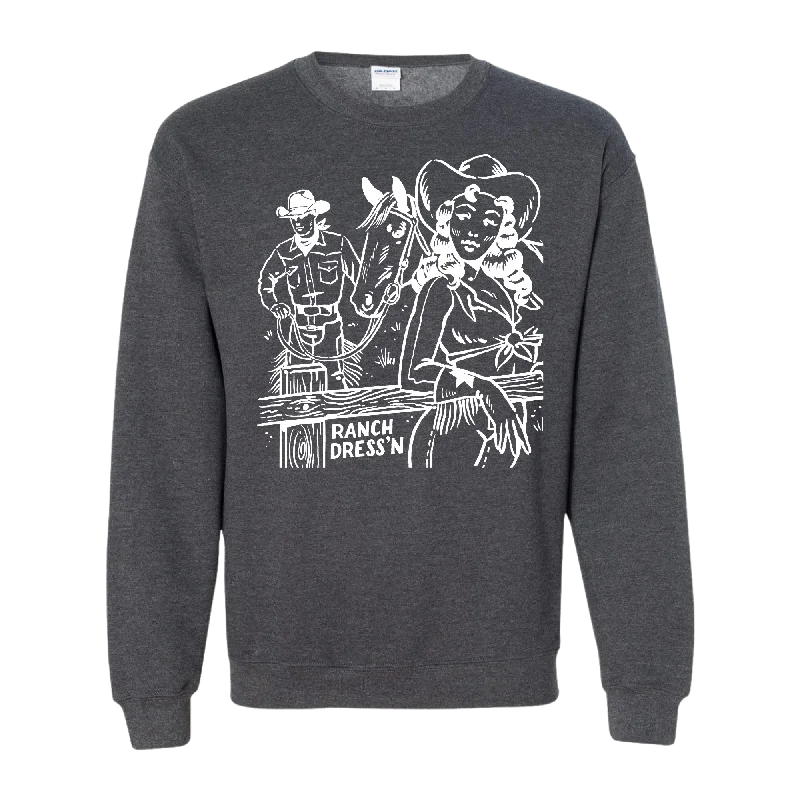 KEEP WALKING COWBOY DARK HEATHER CREWNECK