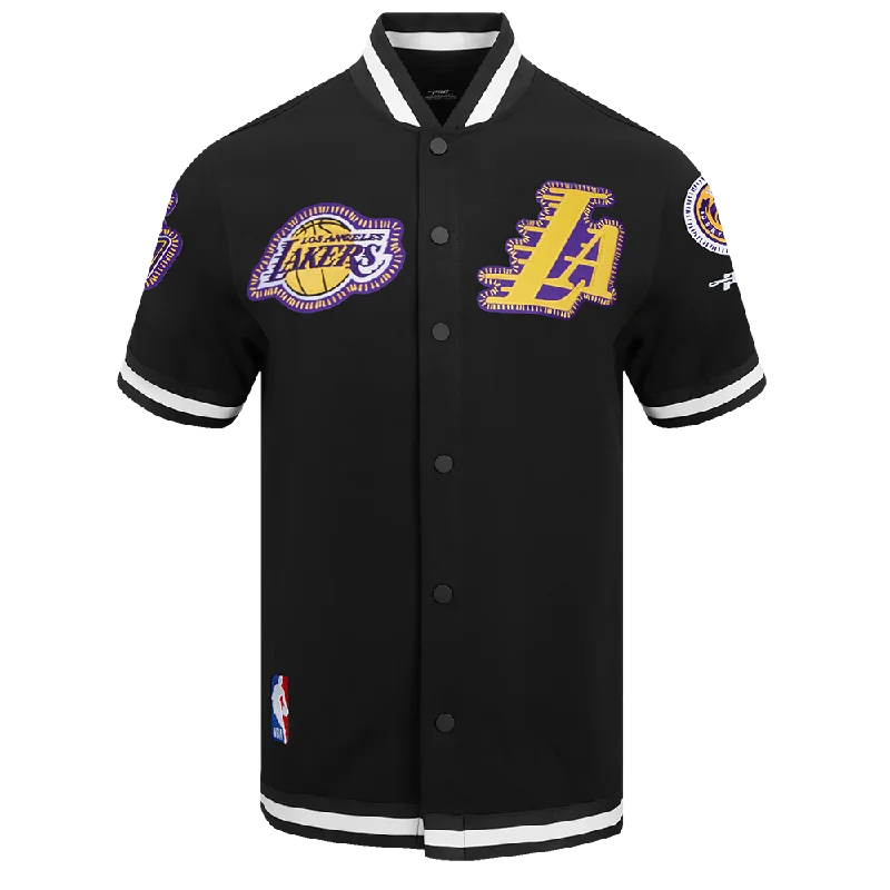 NBA LOS ANGELES LAKERS DIY PICK STITCH MEN'S DK SS JACKET (BLACK)