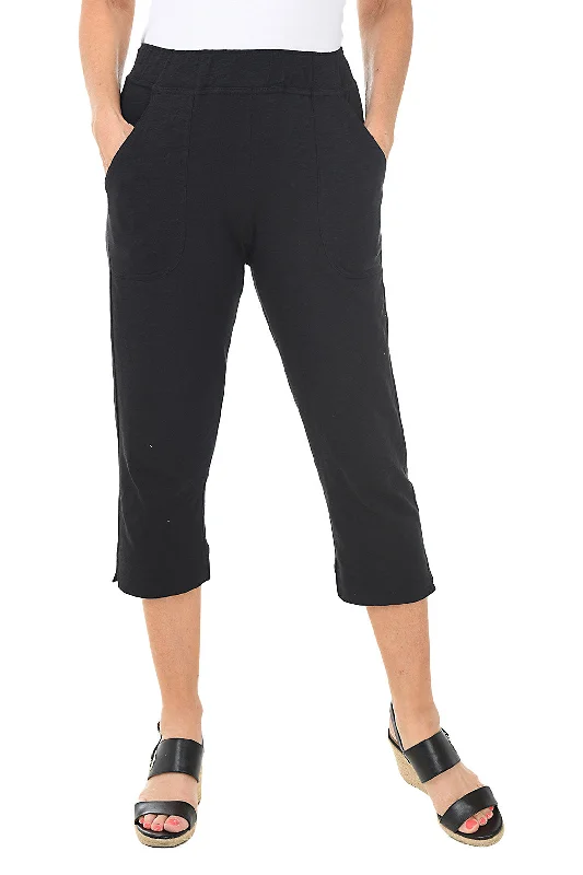 Pull-On Slub Knit Capri Pant