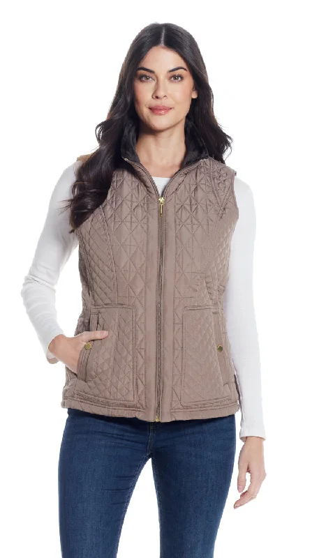 MULTI QUILTED PLUSH LINED VEST