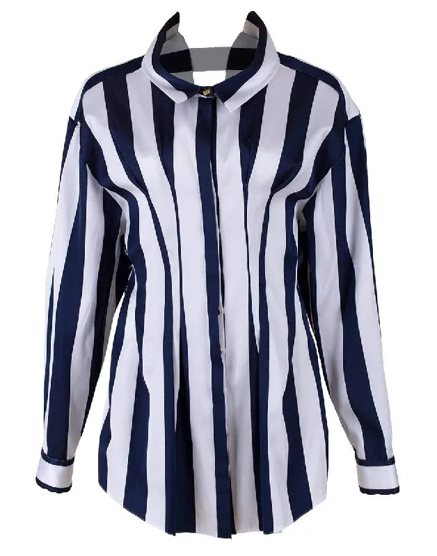 Navy Striped Blouse