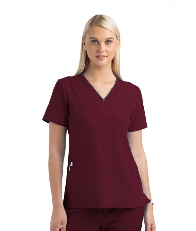 Matrix Impulse - Contrast Curved V-neck Scrub Top