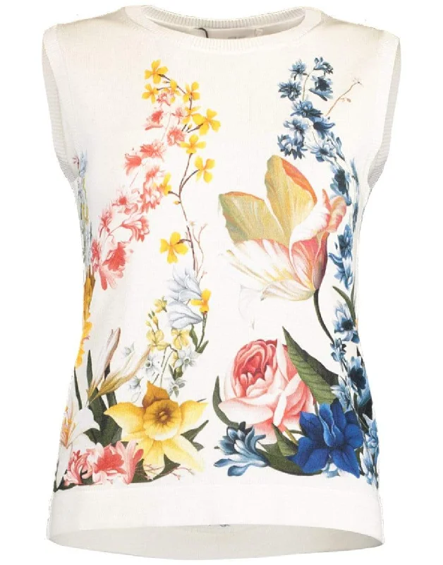 Sleeveless Floral Print Shell Top