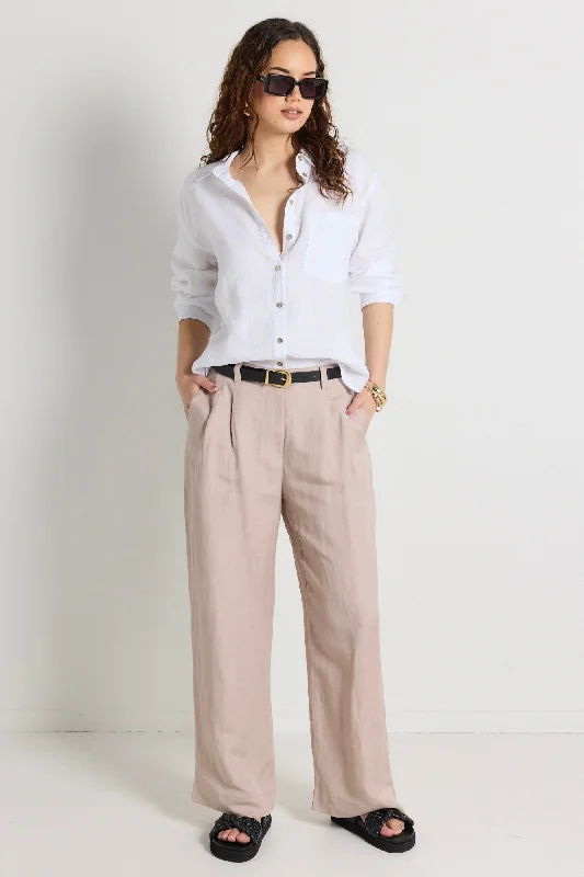 Fjord Mushroom Linen Blend Manstyle Pants