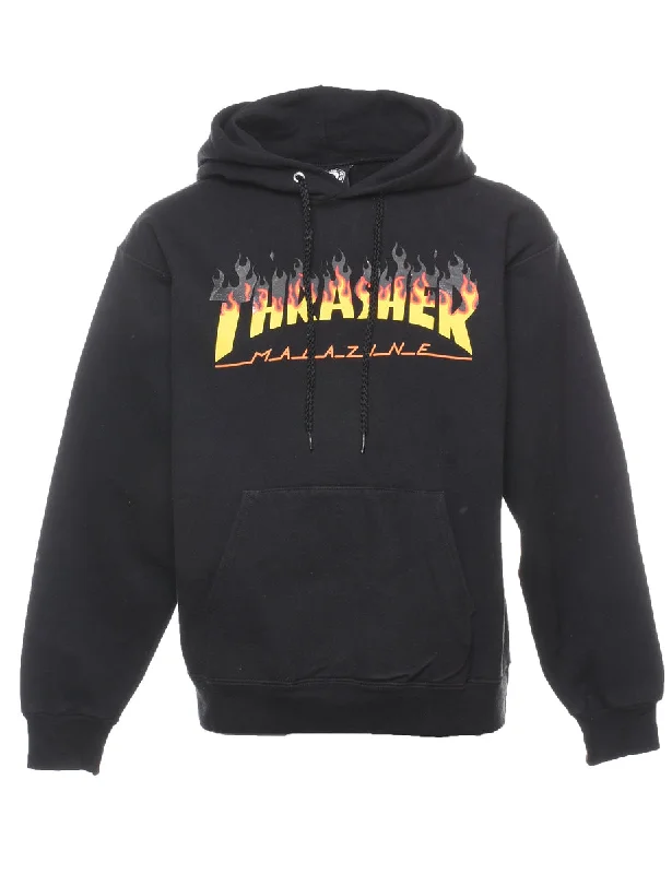 Thrasher Flame Design Printed Hoodie - S