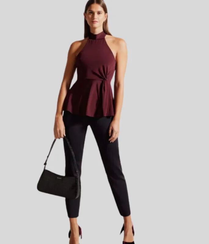 Ted Baker Wine Malean Halter Neck Top