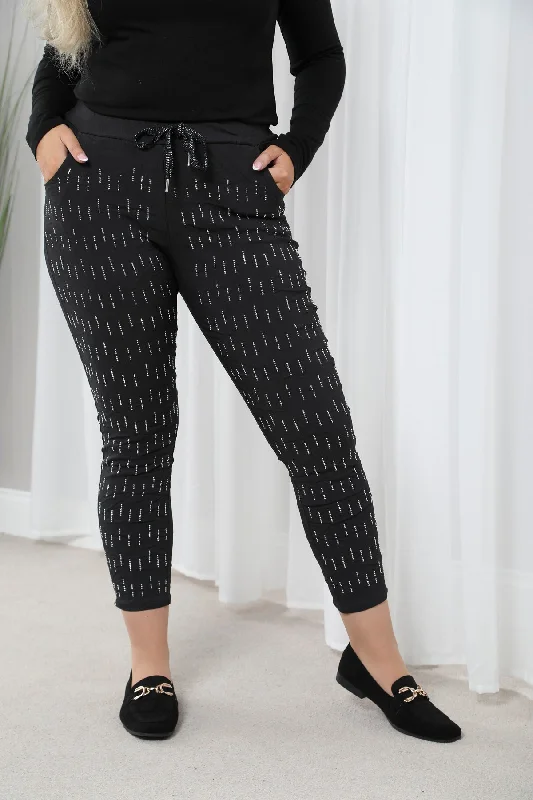 Embellished Magic Pants Black