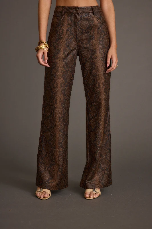 Viper Room Snake Print Vegan Leather Pants