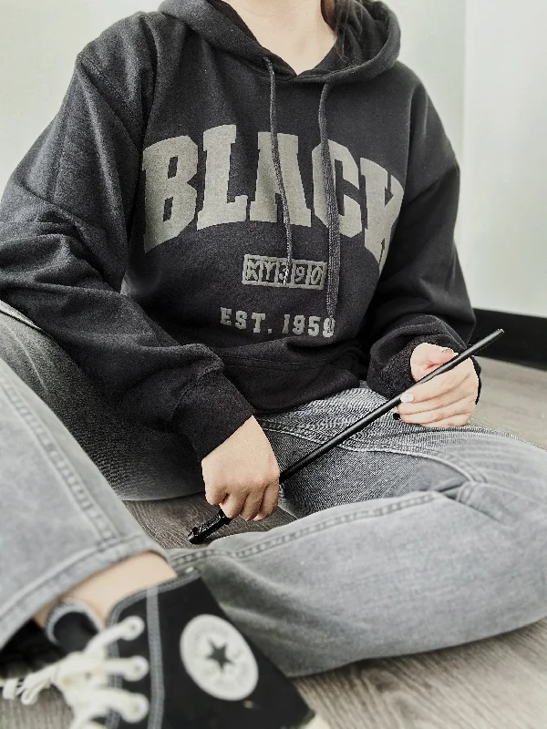 Black Surname Graphic Hoodie