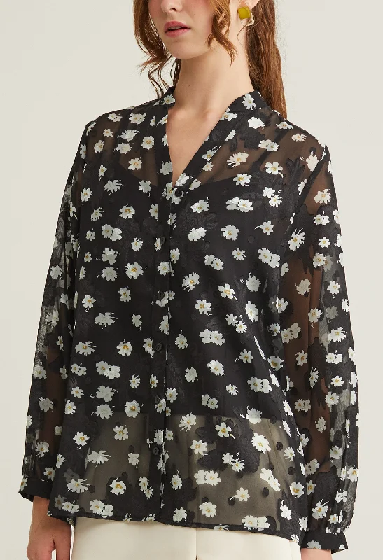 Abloom Floral Button Front Blouse