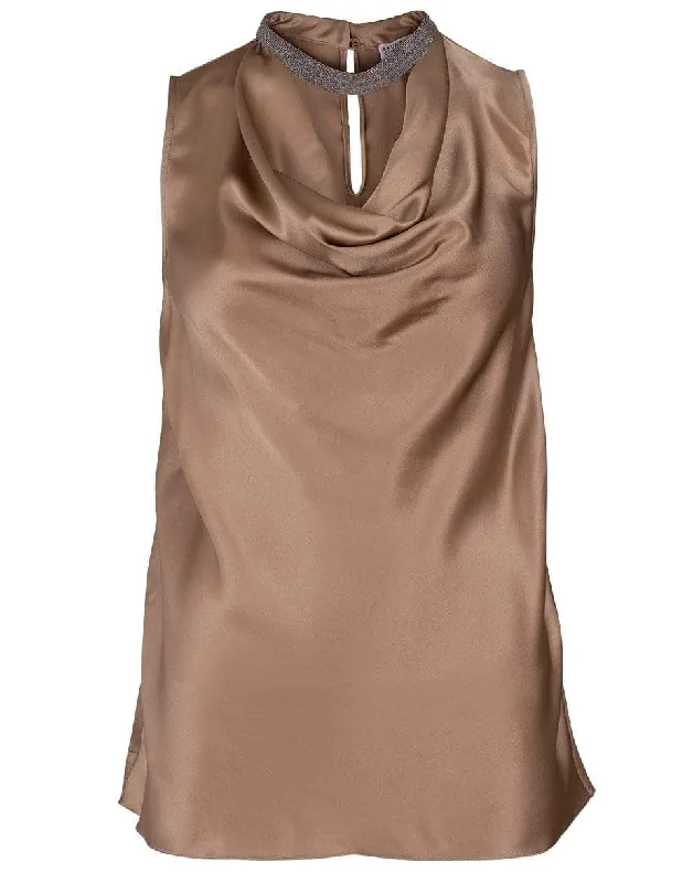 Toast Silk Cowl Monili Neck Tank